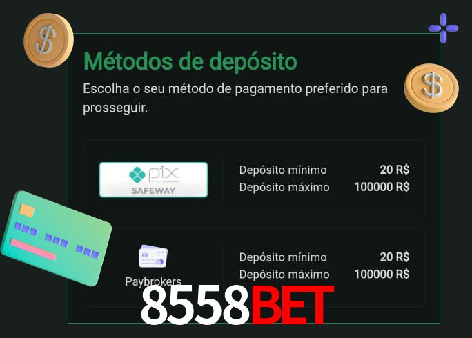 O cassino 8558bet oferece uma grande variedade de métodos de pagamento